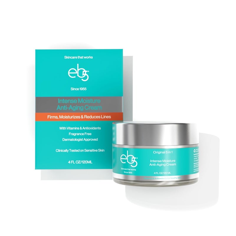 eb5 Intense Moisture Anti Aging Moisturizer Face and Neck Cream- Tone & Tighten Skin with Retinol, Fade Fine Lines and Wrinkles with Vitamin E, A and B5-4oz - Image 1