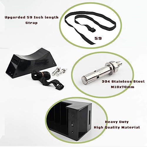 YUFANYA 4Pcs Cylinder Wall Mounted Bracket Propane Tank Holder Gas Cylinder Holder with SUS 304 Screws & 59 Inch Straps Supported 4"-12",Black - Image 3