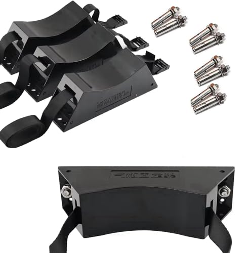 YUFANYA 4Pcs Cylinder Wall Mounted Bracket Propane Tank Holder Gas Cylinder Holder with SUS 304 Screws & 59 Inch Straps Supported 4"-12",Black - Image 1