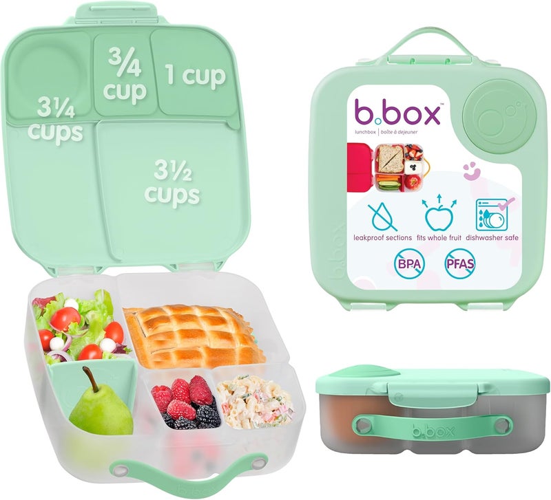 b.box Jumbo Bento Lunch Box for Kids - 4 Compartment Leak Proof Design with Gel Cold Pack - Image 1
