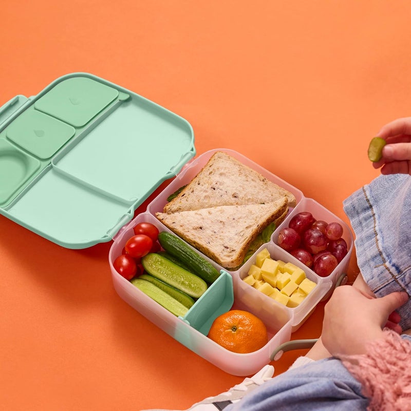 b.box Jumbo Bento Lunch Box for Kids - 4 Compartment Leak Proof Design with Gel Cold Pack - Image 4