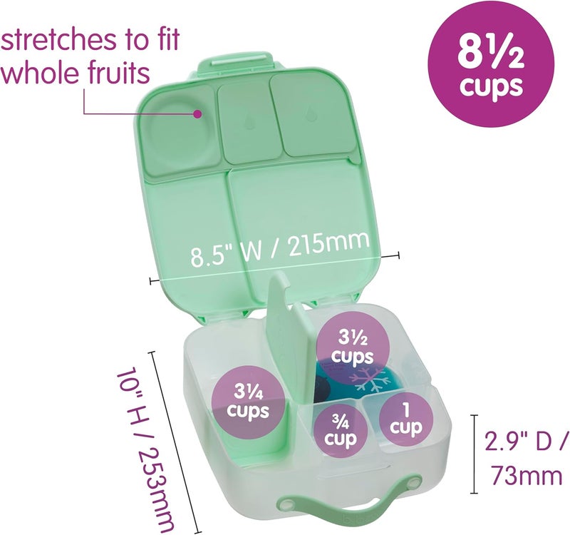 b.box Jumbo Bento Lunch Box for Kids - 4 Compartment Leak Proof Design with Gel Cold Pack - Image 5