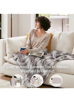 Zuri Soft Plush Luxury Oversized Faux Fur Throw Animal Stripes Design Faux Mink On The Reverse Modern All Seasons Blanket For Bed Sofa Couch Office Grey 60X70 Inch - pzsku/Z1E4B88D2740D859DFA9AZ/45/_/1741447243/62728071-94de-4b48-a0f4-4f481fbf0a67