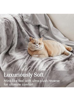 Zuri Soft Plush Luxury Oversized Faux Fur Throw Animal Stripes Design Faux Mink On The Reverse Modern All Seasons Blanket For Bed Sofa Couch Office Grey 60X70 Inch - pzsku/Z1E4B88D2740D859DFA9AZ/45/_/1741447254/867c6762-8094-4502-9568-f43f197aca33