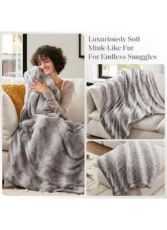 Zuri Soft Plush Luxury Oversized Faux Fur Throw Animal Stripes Design Faux Mink On The Reverse Modern All Seasons Blanket For Bed Sofa Couch Office Grey 60X70 Inch - pzsku/Z1E4B88D2740D859DFA9AZ/45/_/1741447590/f2b90615-4b67-459c-8842-4eee49a093ea