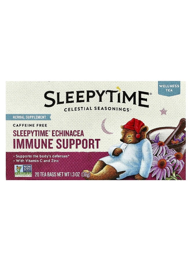 Celestial Seasonings, Wellness Tea, Sleepytime® Echinacea Immune Support, Caffeine Free, 20 Tea Bags, 1.3 oz (36 g) - Image 1