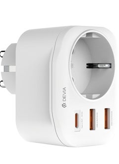 devia Devia Smart Series 2A+C PD 20W Auto Outlet Power Switch EU - White 