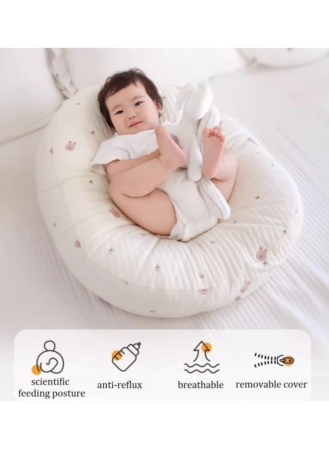 GGEROU Baby Feeding Pillow 30° Incline Design for Spit-Up Reduction 3D A-Shaped Nursing Pillow Portable Multi-Use Infant Pregnancy Pillow - Image 4
