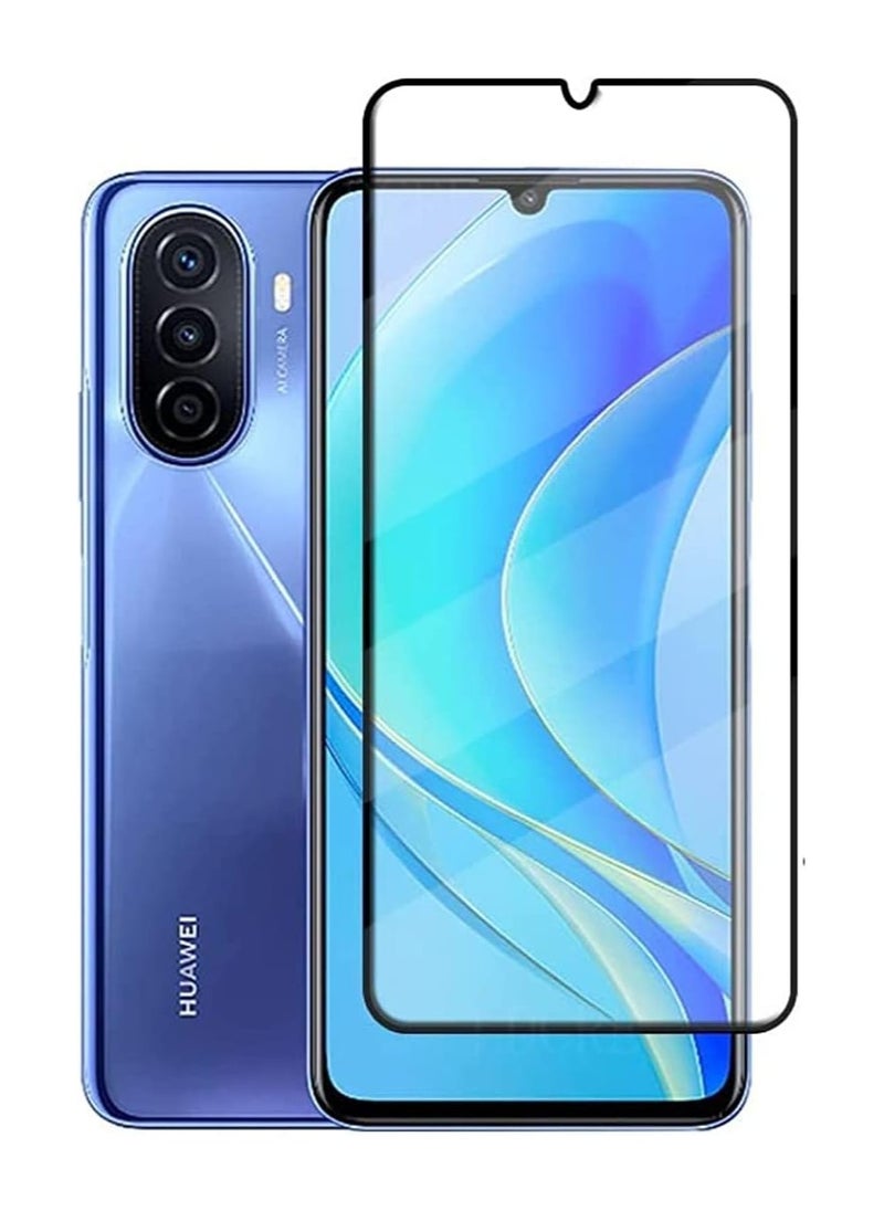 Generic - واقي شاشة من الزجاج المقوى 5D منحني بتغطية كاملة ومقاوم للخدش لهاتف Huawei nova Y70 / Huawei nova Y70 Plus أسود - Image 1