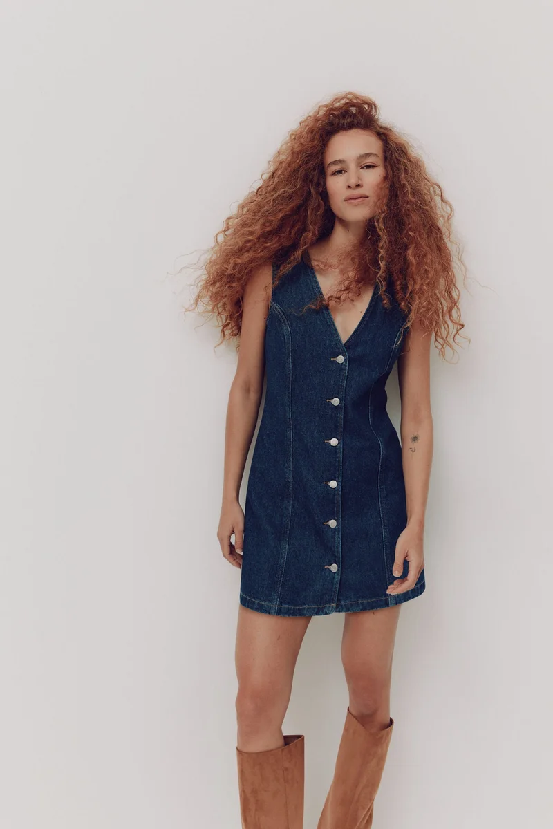 اتش اند ام فستان دنيم قصير