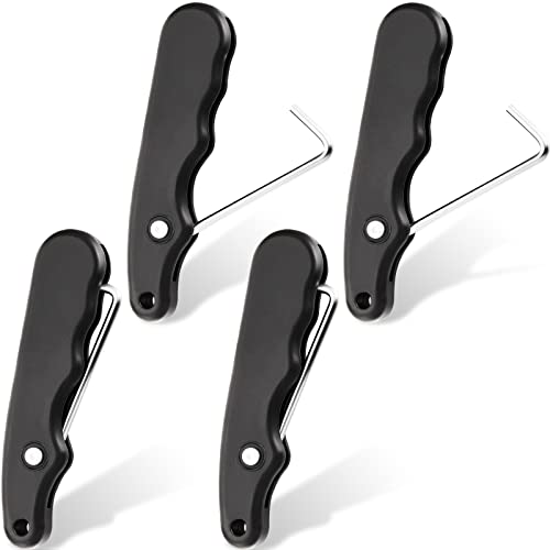MTLEE Lace Tightener 4 Pieces Folding Shoe Lace Puller Stainless Hockey Lace Tightening Tool Portable Lace Tightener Puller Tool Black Skate Lace Tightener for Ice Skates Figure Skates Boots Shoes - Image 1