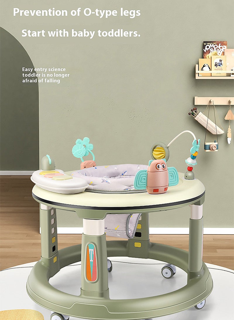 ما بيبي مكافحة انقلاب طفل المشاية ، طفل المشاية مع مقعد الدوران وصينية لعبة ، تعلم المشاية مع الضوء والموسيقى ، يمكن الجلوس والدفع ، - Image 2