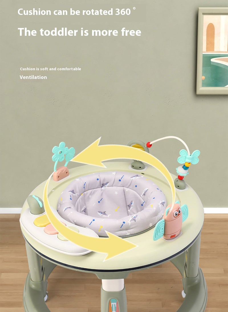 ما بيبي مكافحة انقلاب طفل المشاية ، طفل المشاية مع مقعد الدوران وصينية لعبة ، تعلم المشاية مع الضوء والموسيقى ، يمكن الجلوس والدفع ، - Image 3