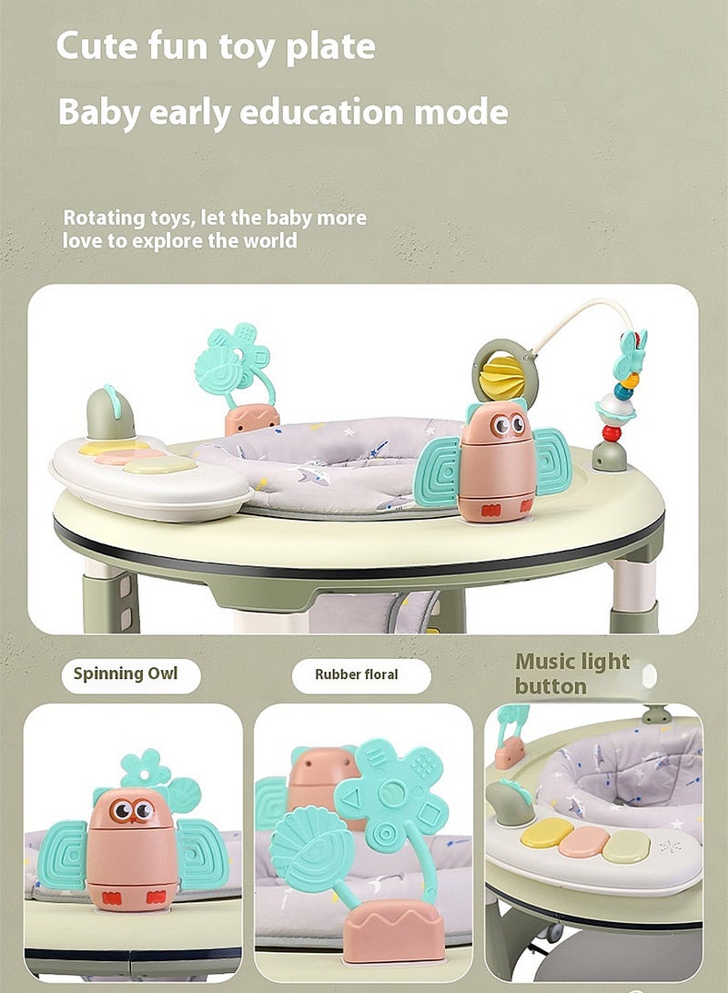 ما بيبي مكافحة انقلاب طفل المشاية ، طفل المشاية مع مقعد الدوران وصينية لعبة ، تعلم المشاية مع الضوء والموسيقى ، يمكن الجلوس والدفع ، - Image 4