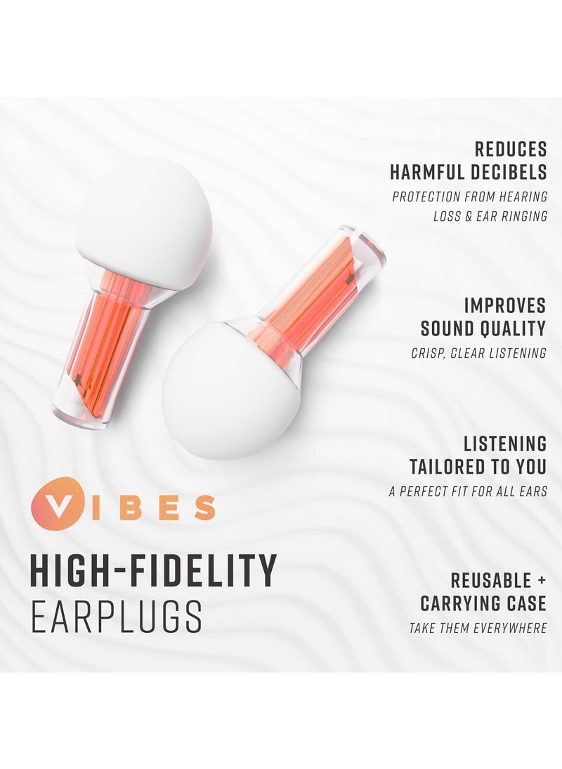 Vibes - Vibes High Fidelity Ear Plugs - Invisible Earplugs for Music Concerts, Musicians, Motorcycles, Airplanes, Raves, and Work - Noise Reduction and Hearing Protection - Fits All Ears - Orange - Image 1