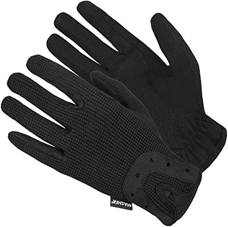 Mashfa Ladies Women Horse Riding Gloves Cotton Dublin Track Fabric Shires Gloves Leather Equestrian Gloves - Image 1