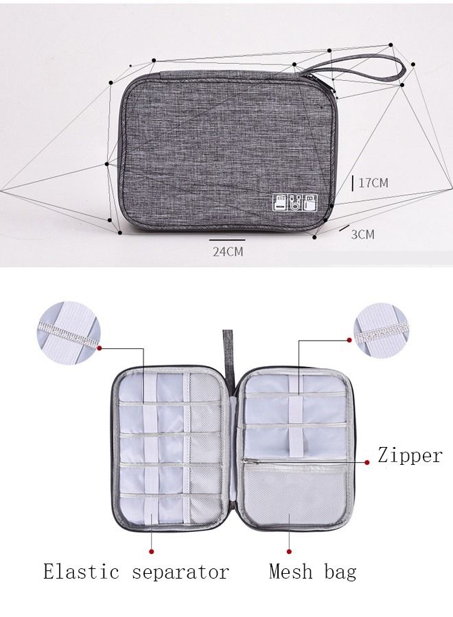 DUNISO Portable Digital Accessories Waterproof Storage Bag Electronic Organizer Pouch Bag for Data Cable Headphone U Disk - Image 4