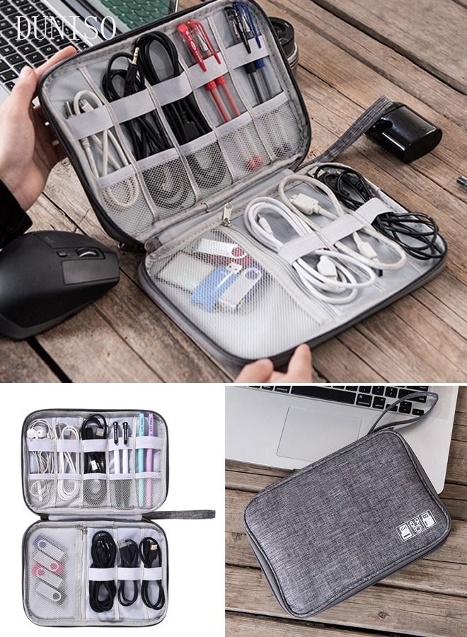 DUNISO Portable Digital Accessories Waterproof Storage Bag Electronic Organizer Pouch Bag for Data Cable Headphone U Disk - Image 1