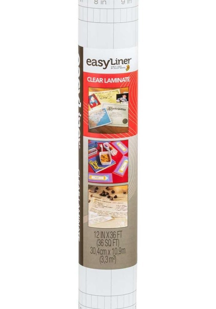 Duck EasyLiner Clear Adhesive Shelf Liner Roll, 12 in x 36 ft - Image 1