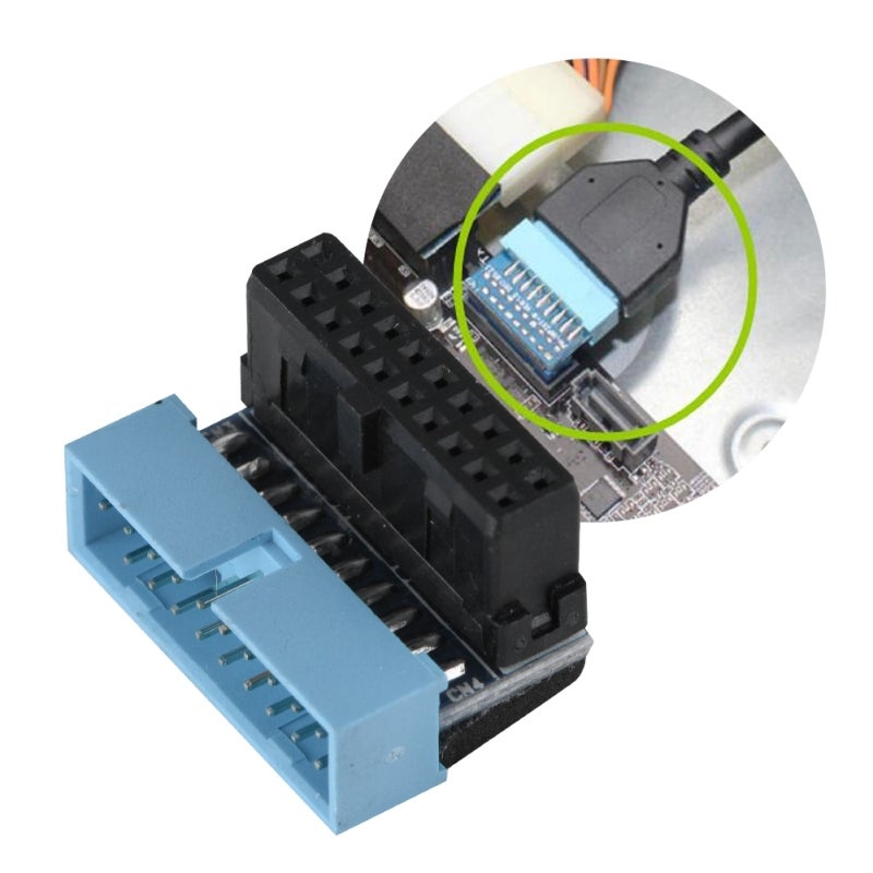 USB Motherboard Header 14mm Low-Profile Adapter - USB3.0 19-Pin Connector for Compact PC Builds - Image 2