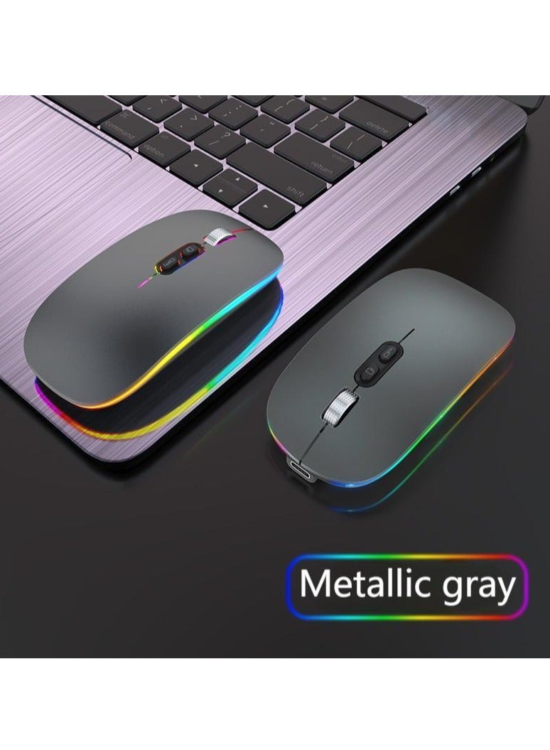 Bluetooth Dual-Mode Wireless Mouse – Silent Rechargeable Mouse with LED Lighting | Ultra-Long Standby | Quiet Operation | Colorful Breathing Light  - Image 1
