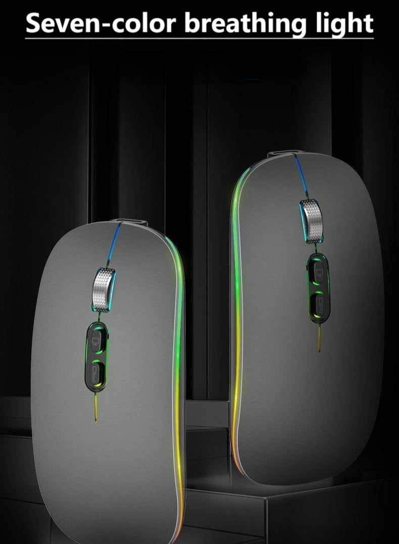Bluetooth Dual-Mode Wireless Mouse – Silent Rechargeable Mouse with LED Lighting | Ultra-Long Standby | Quiet Operation | Colorful Breathing Light  - Image 4