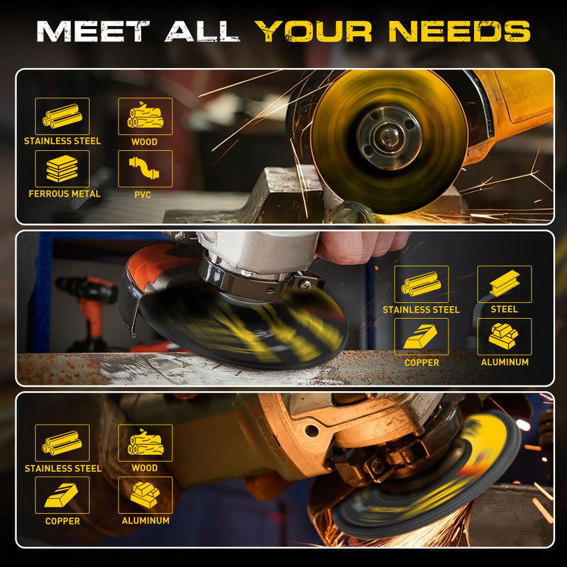PRETEC Grinding & Cutting Wheels 4 1/2 inch Set,Angle Grinder Wheel Set,Cut Off Wheels 8 PCS,Grinding Wheel,4.5â€ Flap Discs for Angle Grinder for Cutting Grinding 8+1+1 PC - Image 5