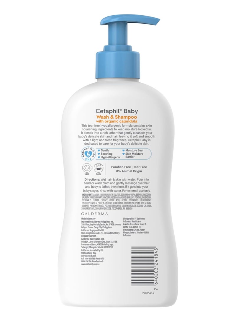 Cetaphil Baby Wash & Shampoo with Organic Calendula – Gentle Cleanser, 400ml - Image 2