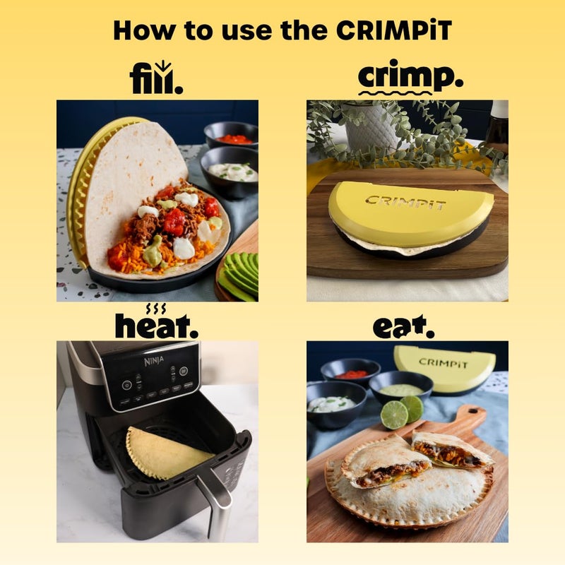 CRIMPiT Large Tortilla Sealer - For 10-12â€ Flour Tortillas | Make Sealed Tacos, Quesadillas, Burritos & More | Mess-Free Meals in Seconds | BPA-Free, Dishwasher Safe | Made in UK & USA - Image 3