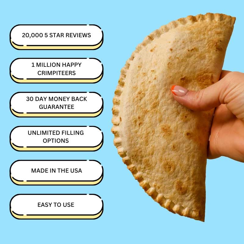 CRIMPiT Large Tortilla Sealer - For 10-12â€ Flour Tortillas | Make Sealed Tacos, Quesadillas, Burritos & More | Mess-Free Meals in Seconds | BPA-Free, Dishwasher Safe | Made in UK & USA - Image 2