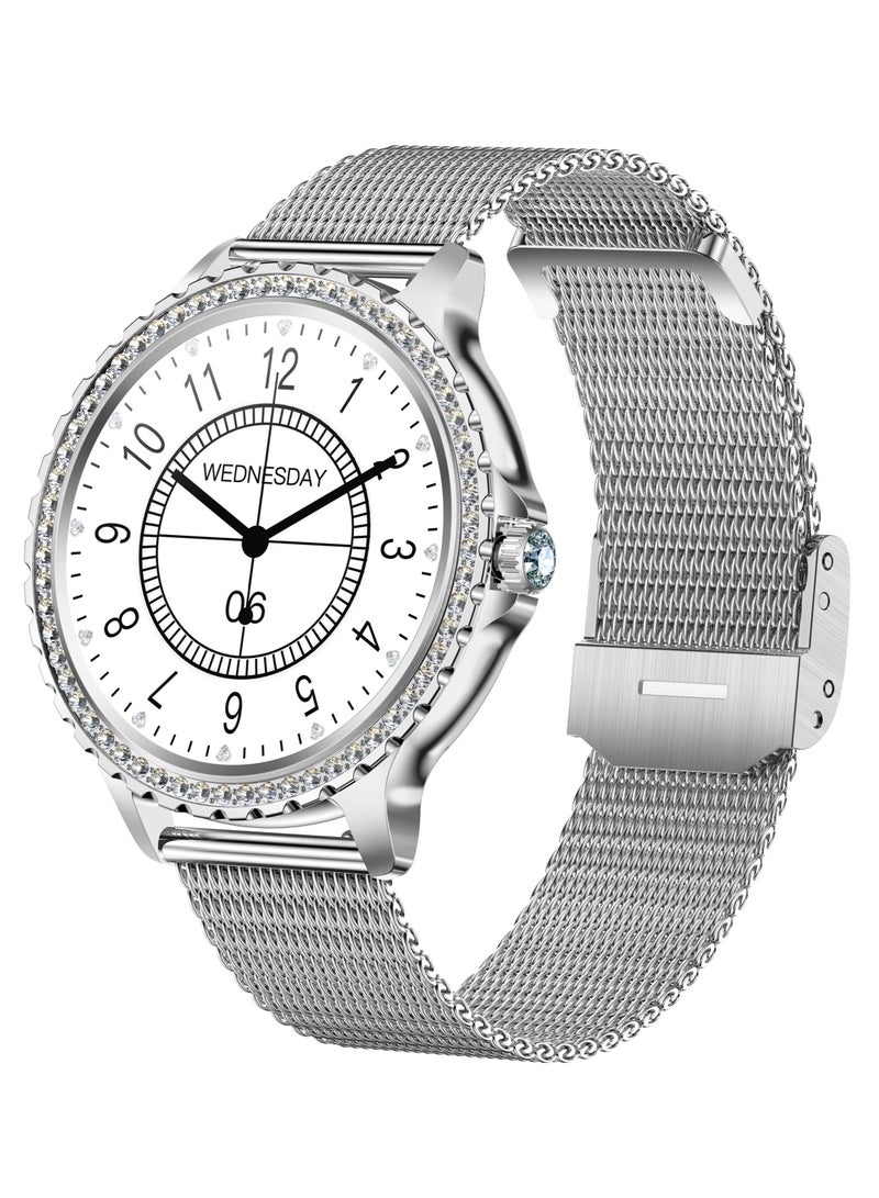 رولستيمي ساعة ذكية نسائية 1.3 بوصة ساعة ذكية رياضية مع بلوتوث داعيا جهاز تعقب للياقة البدنية - Image 1