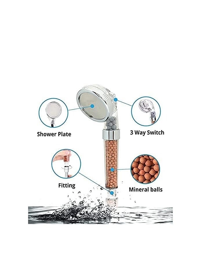 Handheld Shower Head with Water Saving Technology, High Pressure, Negative Ion Tourmaline Filter, Perfect for Spas, Dry Skin and Hair Treatment, 8.5" Diameter - Premium Bathroom Accessories - Image 4