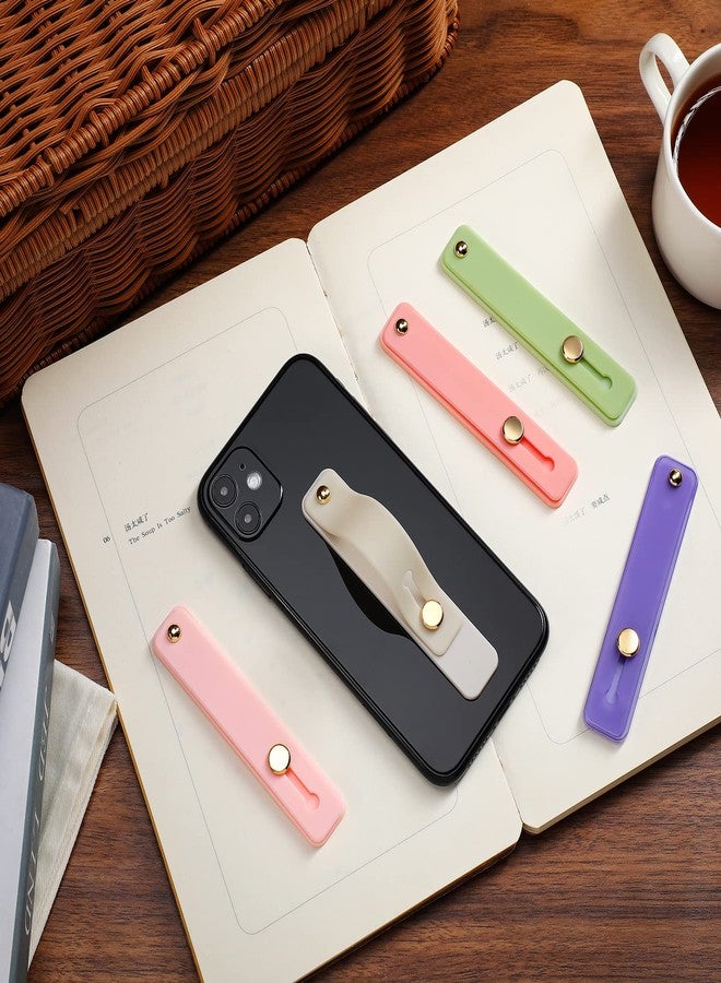 Weewooday 12 Pcs Phone Grip Strap Telescopic Finger Strap Bracket Portable Phone Finger Kickstand Handle Grip Holder(Bright Colors) - Image 3