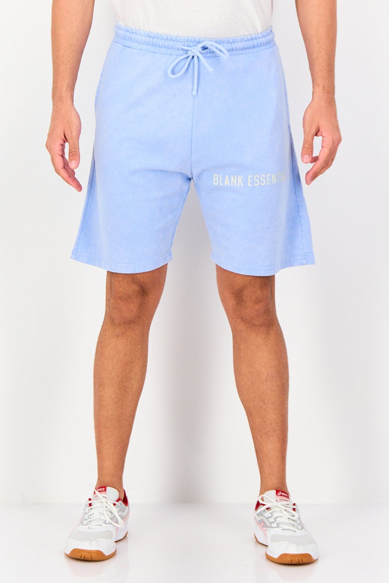 Blank Essentials Men Brand Logo Basic Shorts, Blue - Image 1