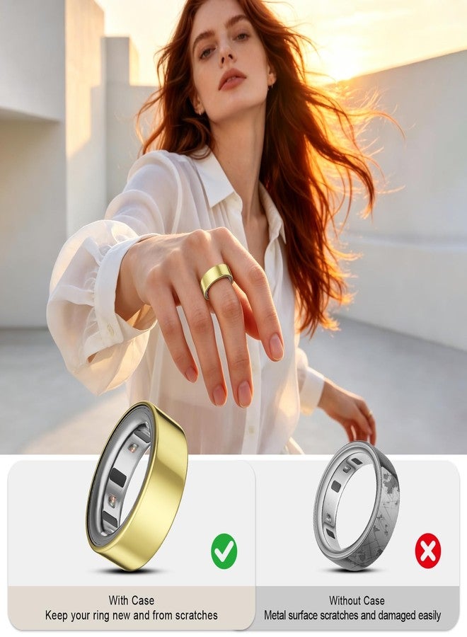 Vigamen 3 Pack Ring Cover Compatible with Oura Ring Gen 4/Gen 3 - Size 8, Support Charging with Cover On, Anti-Scratch Ultra-Thin TPU Ring Protector Accessories for Men Women, Gold*3 - Image 5