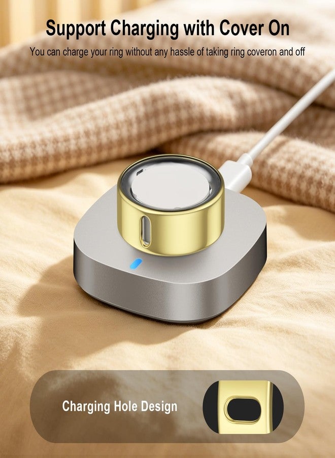 Vigamen 3 Pack Ring Cover Compatible with Oura Ring Gen 4/Gen 3 - Size 8, Support Charging with Cover On, Anti-Scratch Ultra-Thin TPU Ring Protector Accessories for Men Women, Gold*3 - Image 4