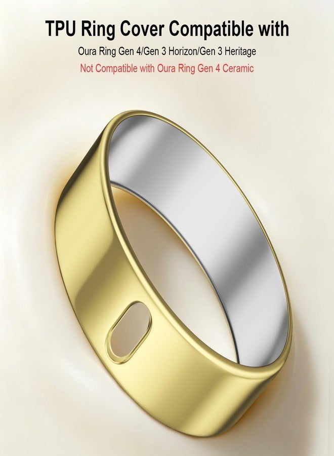 Vigamen 3 Pack Ring Cover Compatible with Oura Ring Gen 4/Gen 3 - Size 8, Support Charging with Cover On, Anti-Scratch Ultra-Thin TPU Ring Protector Accessories for Men Women, Gold*3 - Image 2