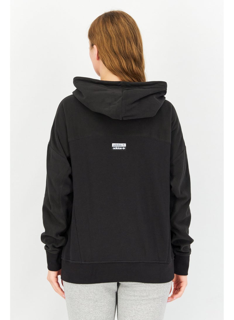 adidas Originals Women Sportswear Fit Long Sleeves Training Hoodie, Black  - Image 5