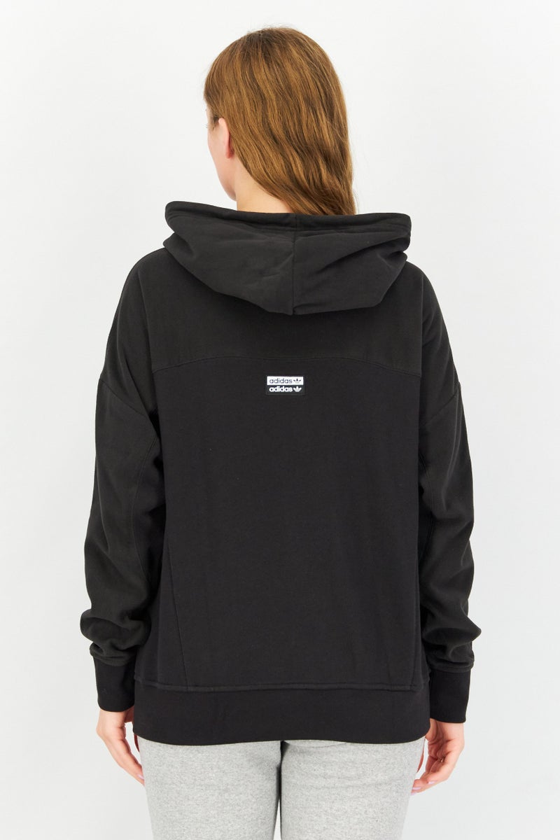adidas Originals Women Sportswear Fit Long Sleeves Training Hoodie, Black  - Image 3