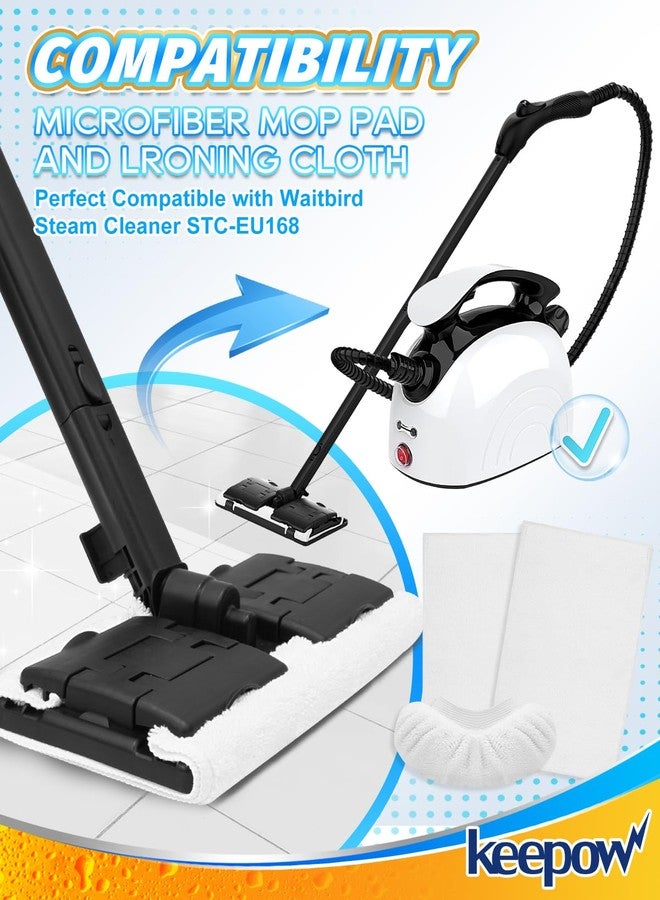 KEEPOW 4+4Pack Reusable Microfiber Mop Pads Compatible with Waitbird Steam Cleaner STC-EU168, Reusable Microfiber Cleaning Replacement Pads 4 Pack and 4 Pack Ironing Cloths (Mop is Not Included) - Image 3