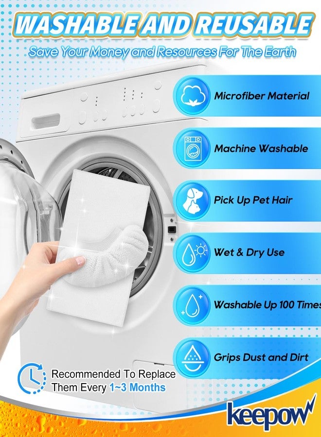 KEEPOW 4+4Pack Reusable Microfiber Mop Pads Compatible with Waitbird Steam Cleaner STC-EU168, Reusable Microfiber Cleaning Replacement Pads 4 Pack and 4 Pack Ironing Cloths (Mop is Not Included) - Image 4