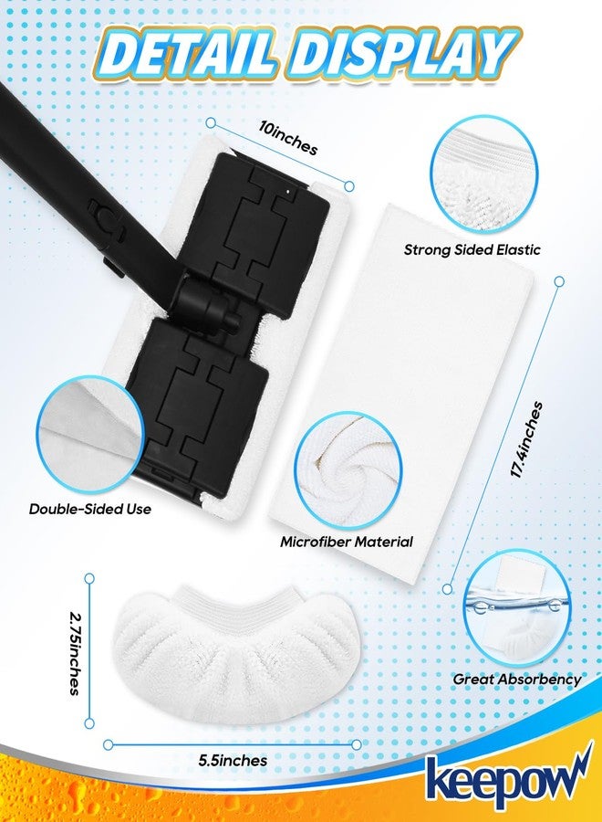 KEEPOW 4+4Pack Reusable Microfiber Mop Pads Compatible with Waitbird Steam Cleaner STC-EU168, Reusable Microfiber Cleaning Replacement Pads 4 Pack and 4 Pack Ironing Cloths (Mop is Not Included) - Image 5