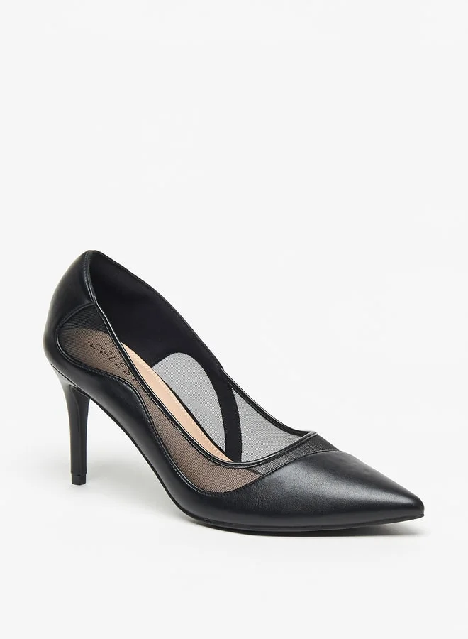 Celeste Women's Mesh Detail Pumps with Stiletto Heels