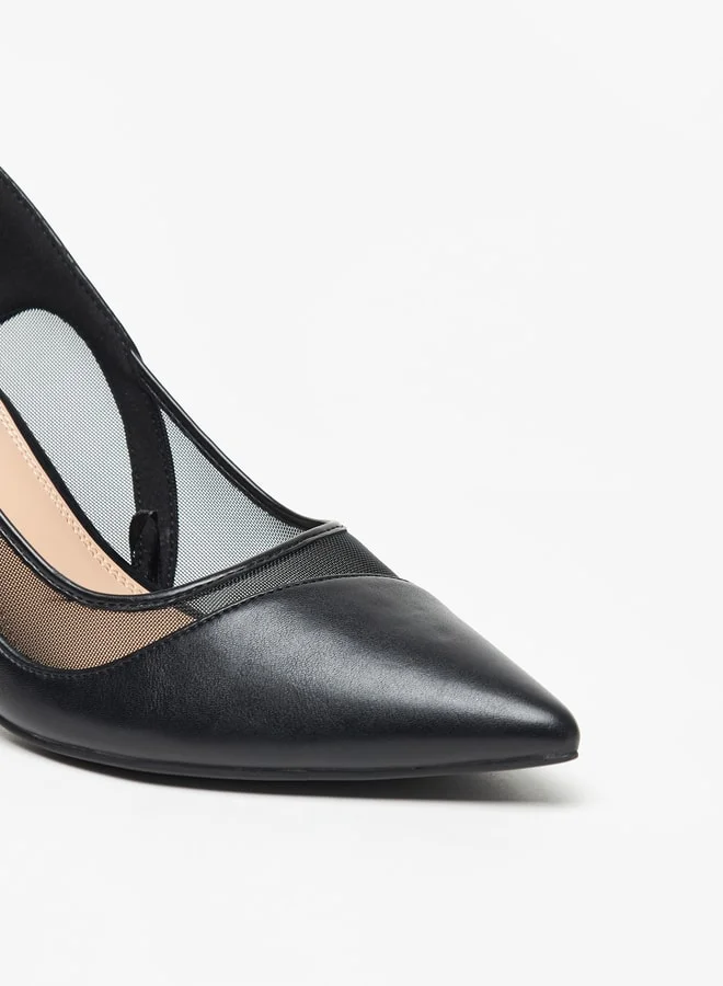 Celeste Women's Mesh Detail Pumps with Stiletto Heels
