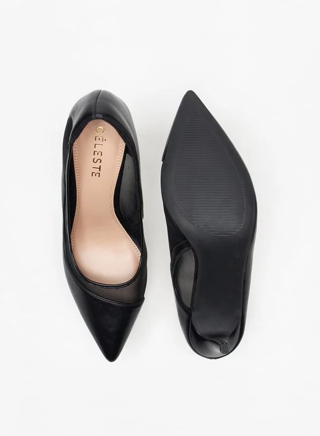 Celeste Women's Mesh Detail Pumps with Stiletto Heels