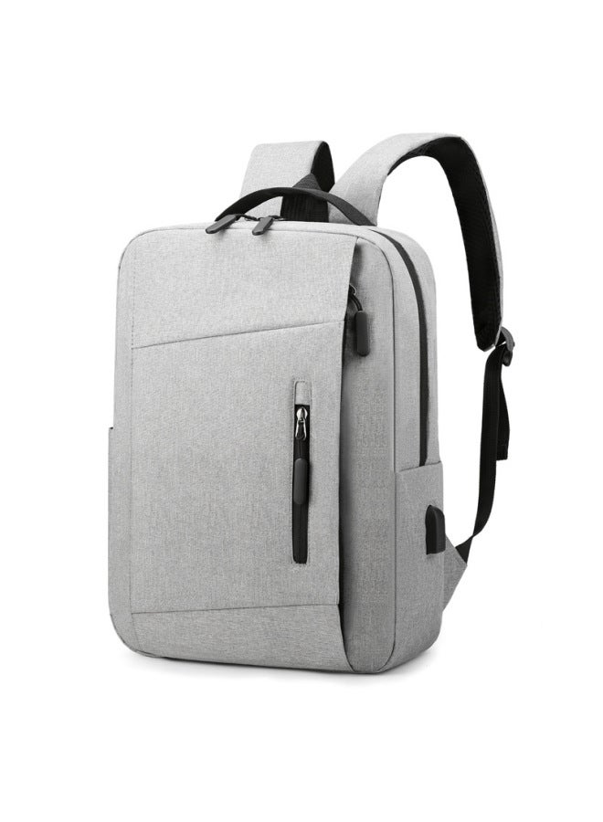 Direct Computer Bag Laptop Backpack Large Capacity Travel Backpack Multifunctional Computer USB Charging-Color:Gray - Image 3