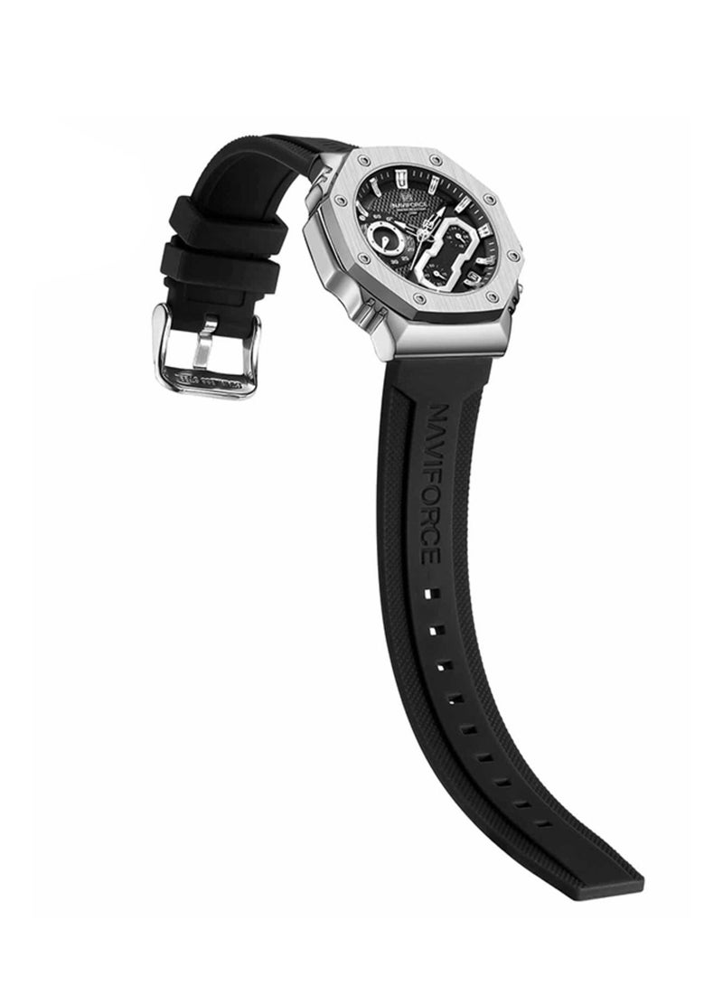 نافيفورس ساعة نافيفورس 8035G للرجال – ساعة رياضية كرونوغراف مقاومة للماء بإضاءة ليلية وسير سيليكون - Image 3