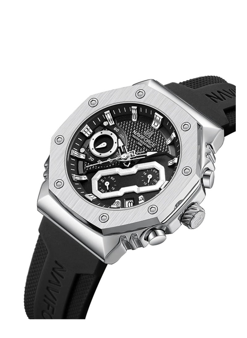 نافيفورس ساعة نافيفورس 8035G للرجال – ساعة رياضية كرونوغراف مقاومة للماء بإضاءة ليلية وسير سيليكون - Image 2
