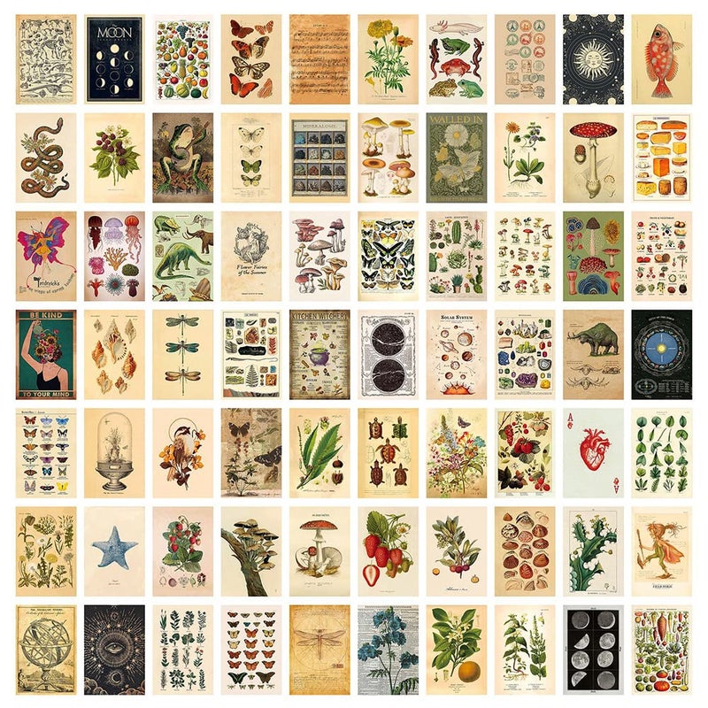 BOPART 70pcs Wall Collage Kit Aesthetic Picures, Vintage Room Decor Aesthetic Collage Picture Wall Decor for Teen Girls Room Bedroom Dorm (4x6 inch) - Image 1