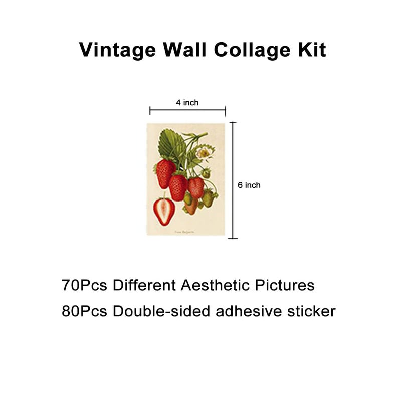 BOPART 70pcs Wall Collage Kit Aesthetic Picures, Vintage Room Decor Aesthetic Collage Picture Wall Decor for Teen Girls Room Bedroom Dorm (4x6 inch) - Image 2
